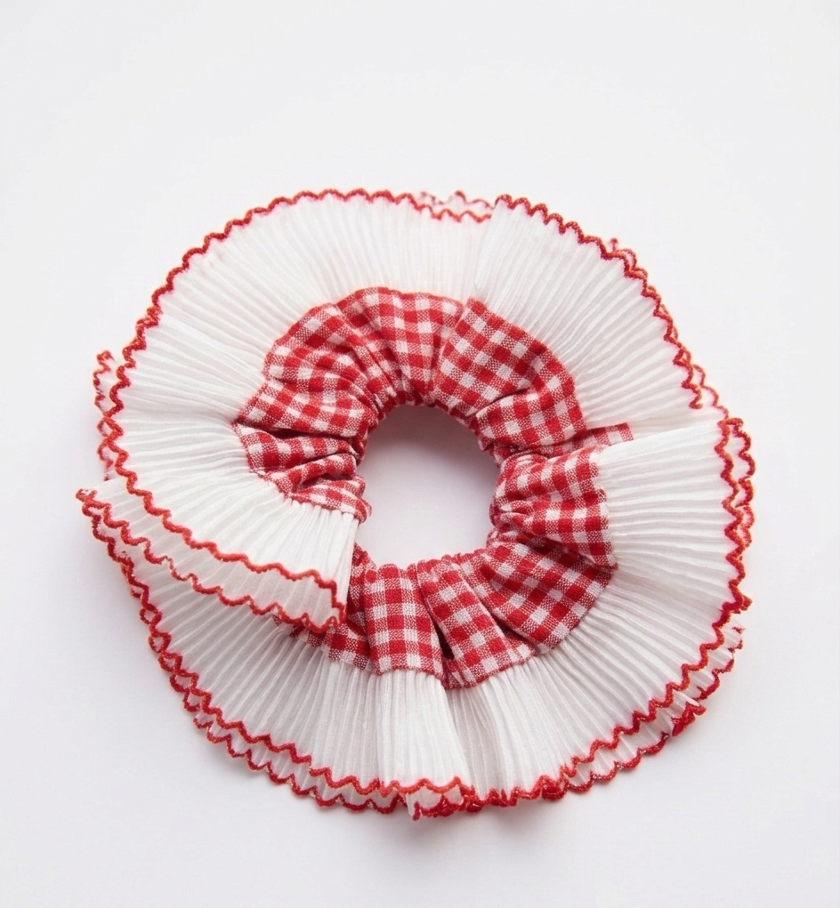 Plisse picnic Scrunchie