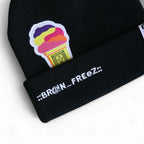 ::BR@!N-FREEZ:: Black Patch + Embroidered Beanie