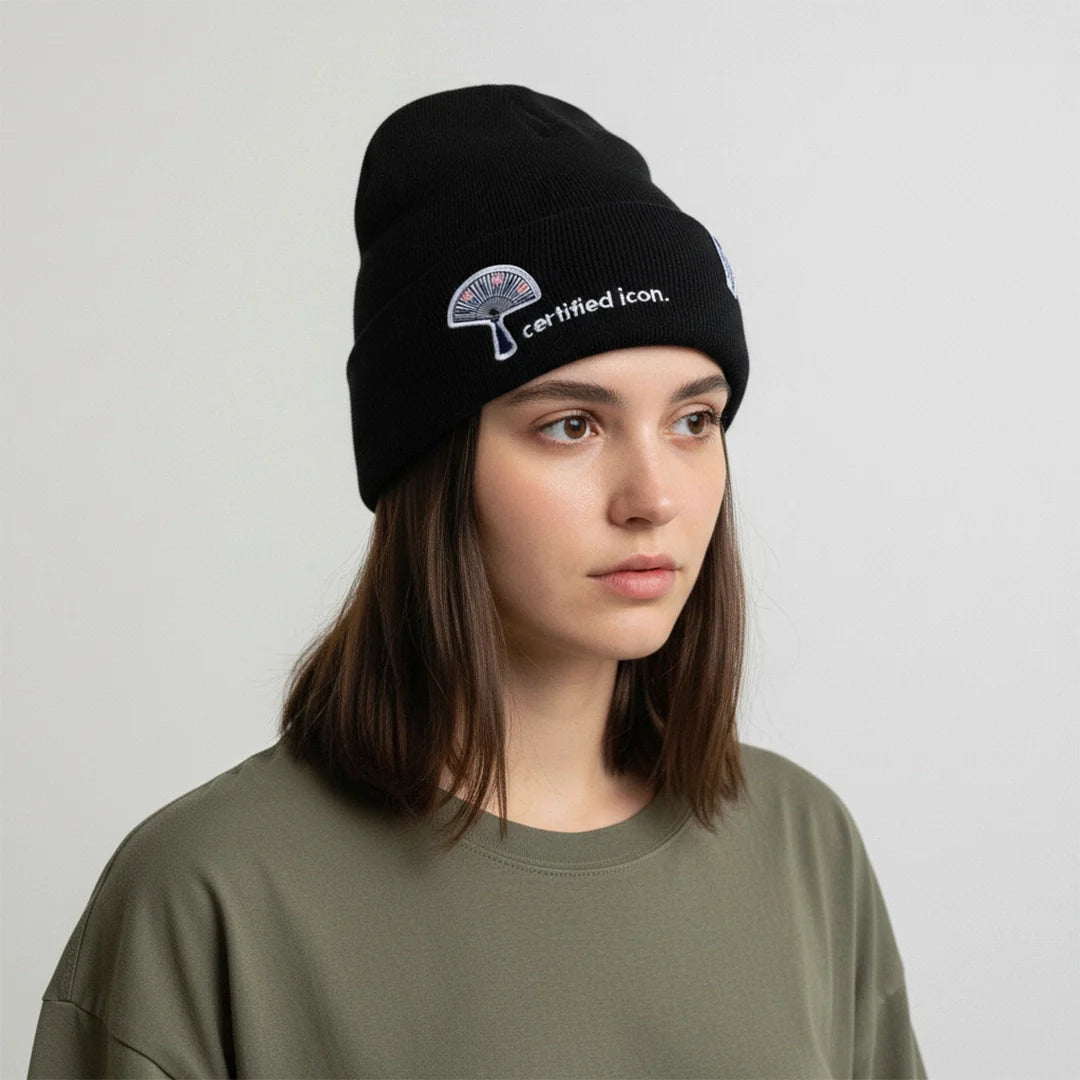 Certified Icon Black Patch + Embroidered Beanie