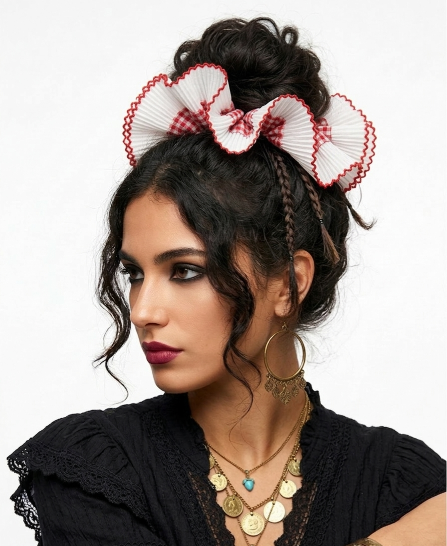 Plisse picnic Scrunchie