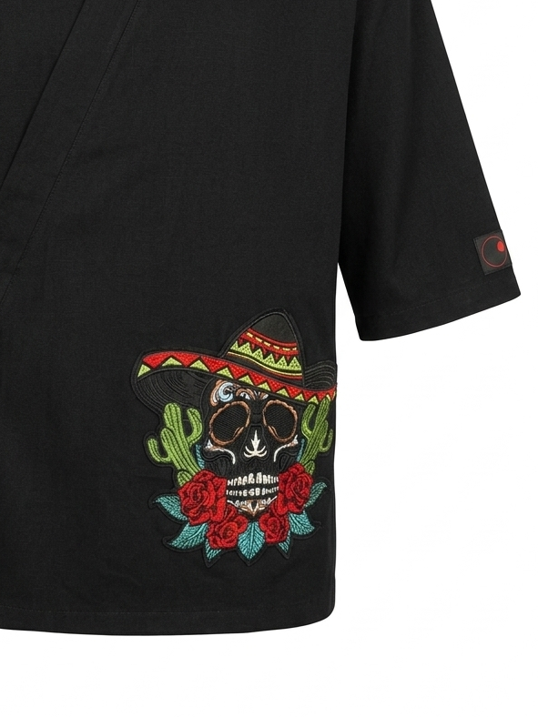 Tzontecomatl kimono - style wrap shirt