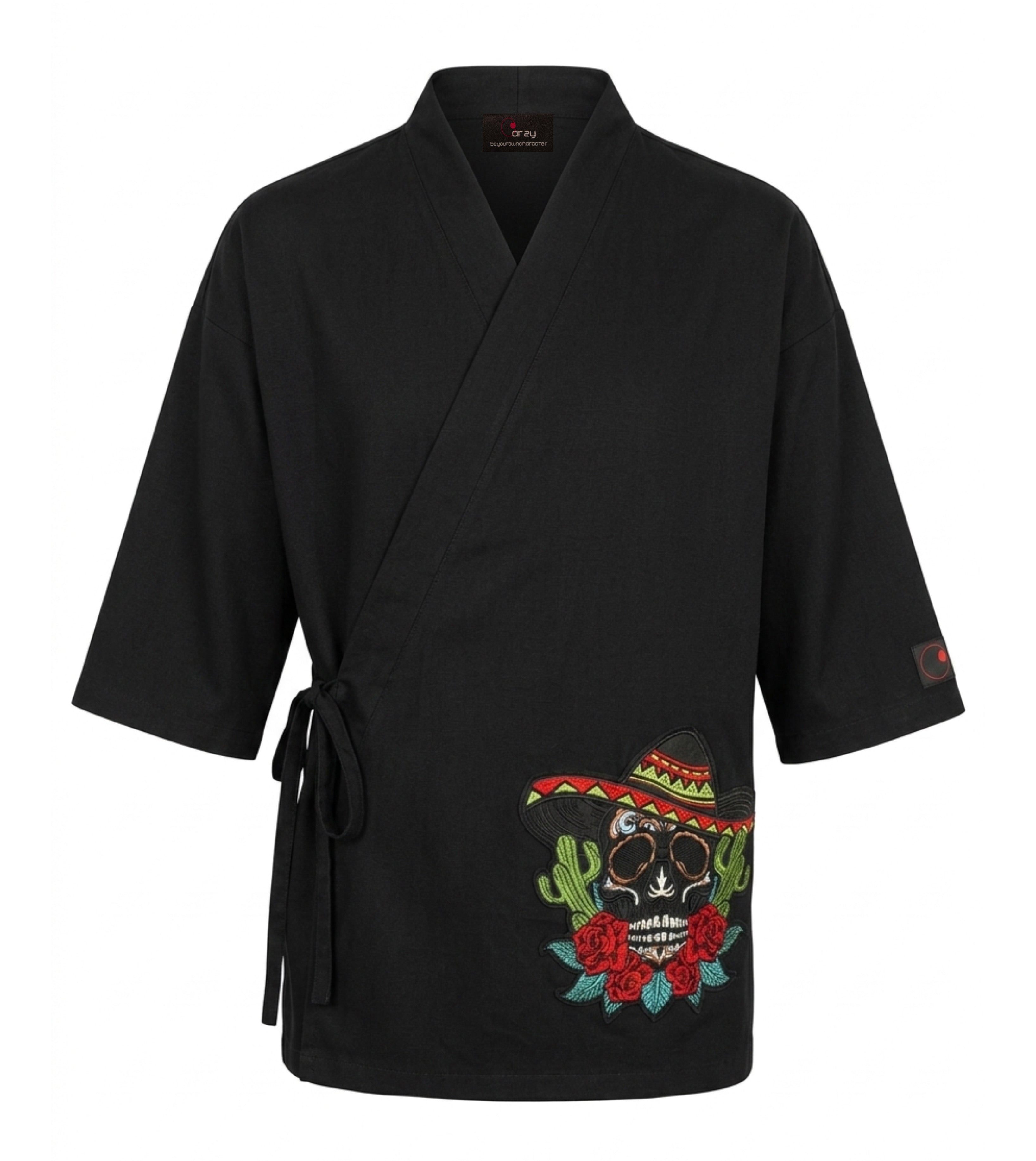 Tzontecomatl kimono - style wrap shirt